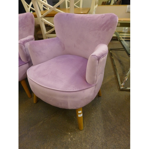 1578A - A pair of Charleston violet velvet tub chairs (Boxed)