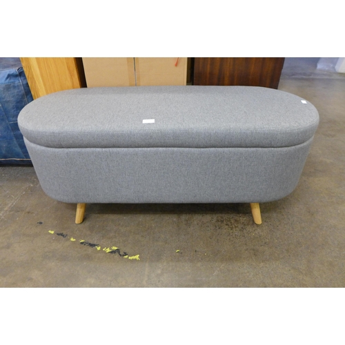 1626 - A Bowden dark grey fabric ottoman (Display)