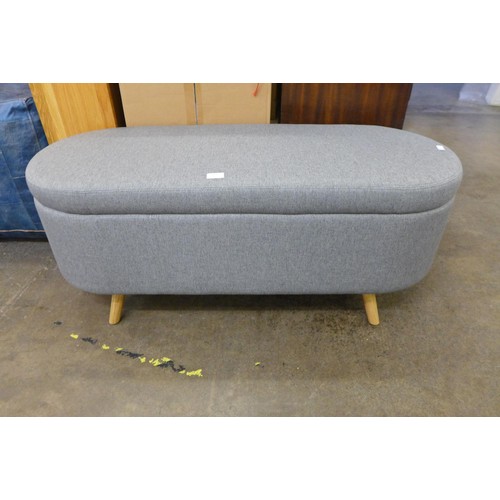 1627 - A Bowden dark grey fabric ottoman (Boxed)