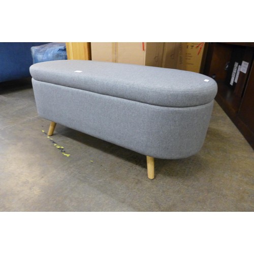 1627 - A Bowden dark grey fabric ottoman (Boxed)