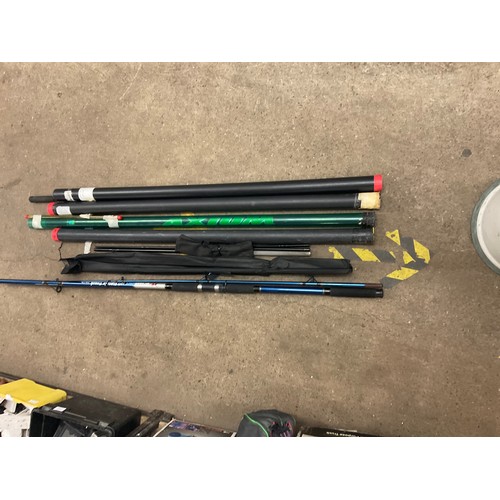 2384 - 7 Fishing rods & pole