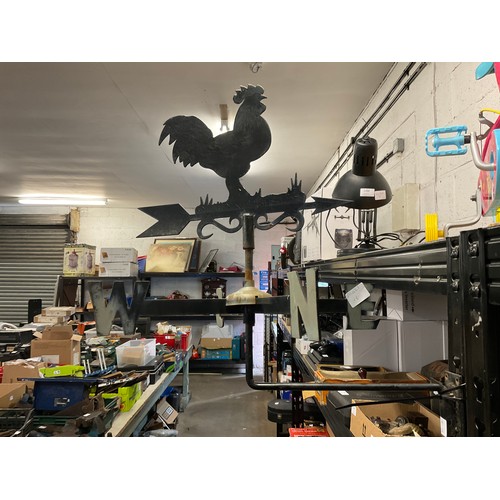 2318a - Black metal cockerel weather vane