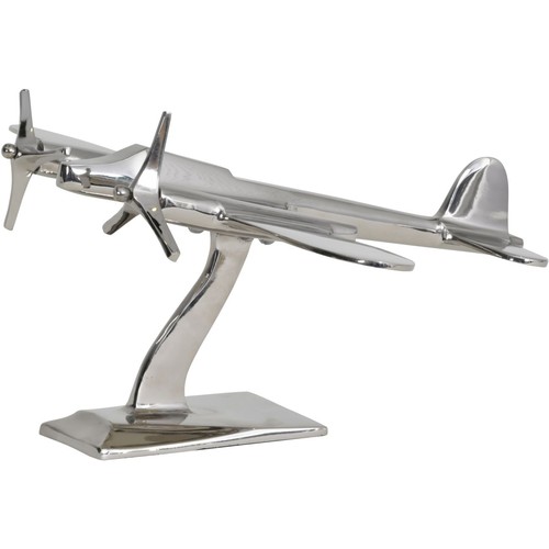 1343 - A Turboprop silver aluminium aeroplane, 30 x 40 x 15cms (70367730)   #