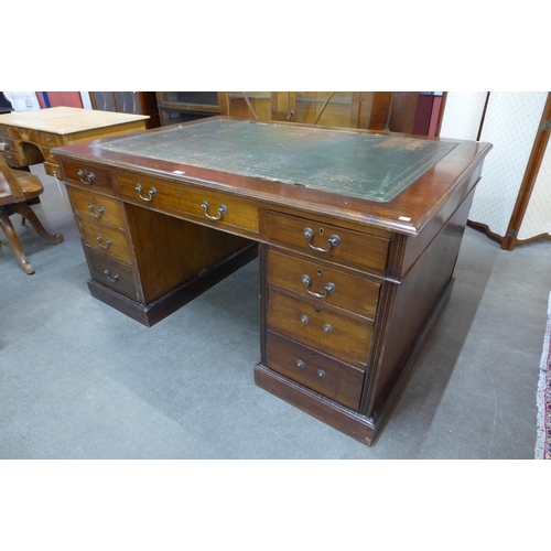 41 - A George III mahogany partners library desk