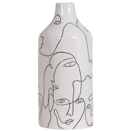 1368 - A Linework ceramic face vase, H 28cms (90594418)   #