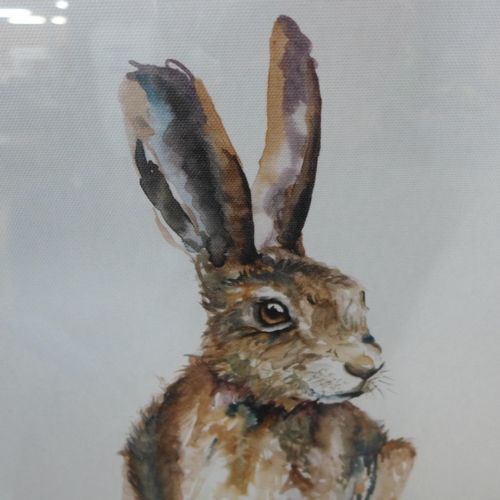 1380 - A Meg Hawkins framed hare print, 50 x 40cms (MH102710)   #