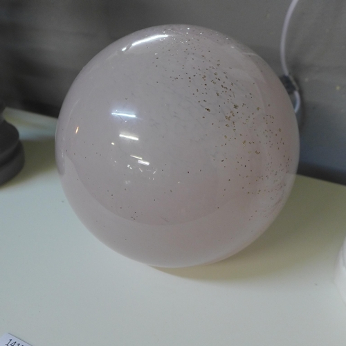 1395 - A hand blown pink Milky Way lamp, 18 cms (GL02836)   #