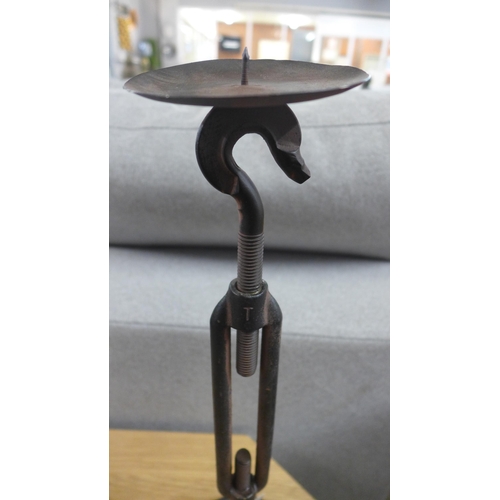 1520 - A pair of Besp-Oak industrial style candle holders