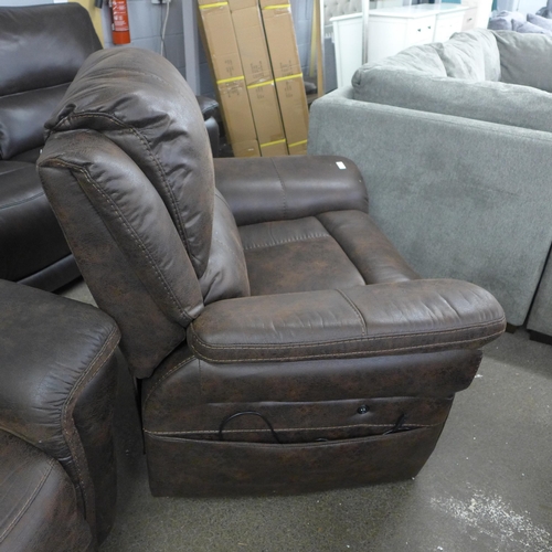 1526 - Power Fabric Recliner With Heat and Massage, original RRP £374.91 + VAT (4086-18) * This lot is subj... 