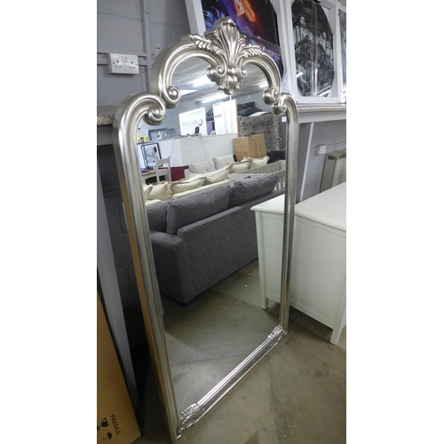 1542 - A silver large arched mirror * this lot is subject to VAT