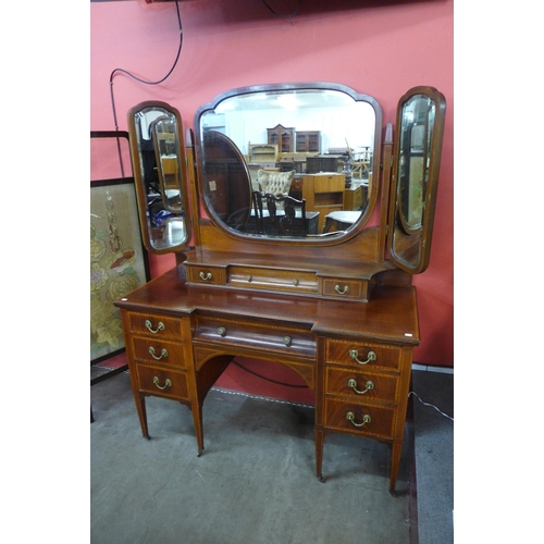 28 - An Edward VII inlaid mahogany dressing table