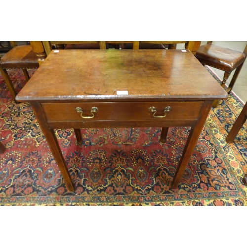 3 - A George II mahogany single drawer side table