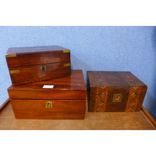 381 - Three assorted Victorian boxes