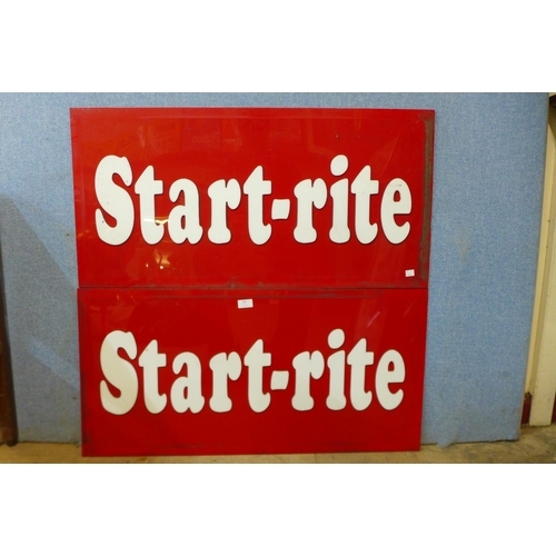 407 - A pair of Start-Rite perspex signs