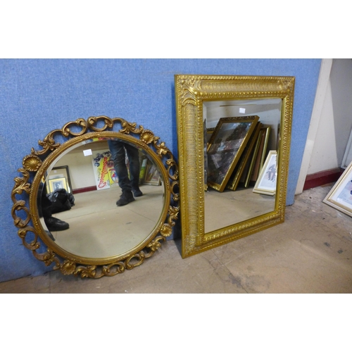 419 - Three gilt framed mirrors