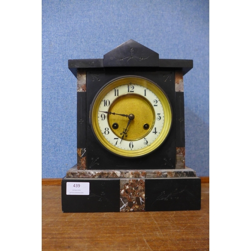 439 - A 19th Century German Junghans slate and marble mantel clock