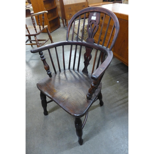 49 - A 19th Century yew wood and elm Windsor chair