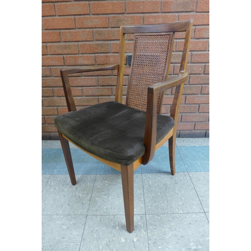 59 - A set of eight G-Plan teak and bergere dining chairs