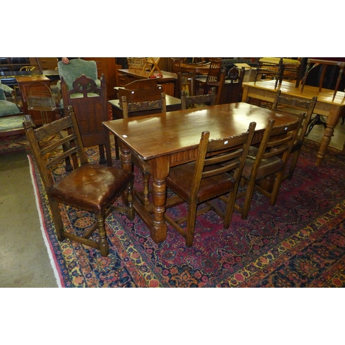 6 - A Titchmarsh & Goodwin Ipswich oak refectory table and six RL8256 model chairs