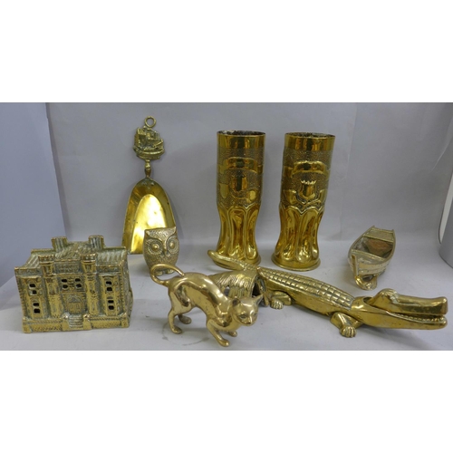 1208 - WWI Trench art vases and other metalware **PLEASE NOTE THIS LOT IS NOT ELIGIBLE FOR POSTING AND PACK... 