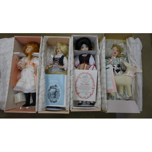 1220 - Three Knowles dolls, Polly's Tea Party, Rapunzel and Snow White and Ashton Drake Little Bo-Peep **PL... 