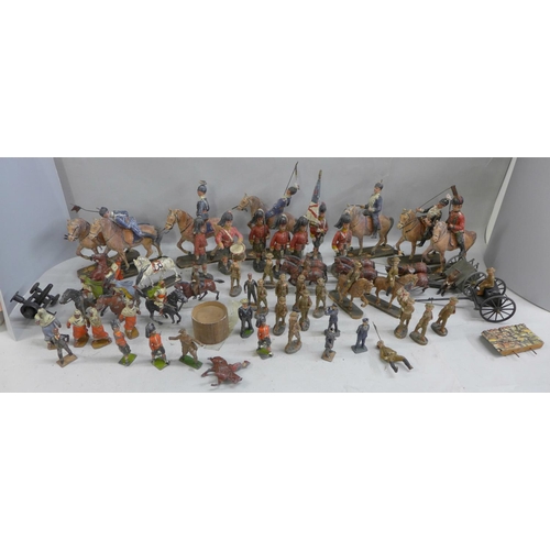 1223 - A collection of vintage soldiers, etc.