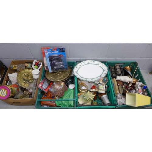 1228 - Four boxes of ceramic items, glassware and other ornamental items **PLEASE NOTE THIS LOT IS NOT ELIG... 