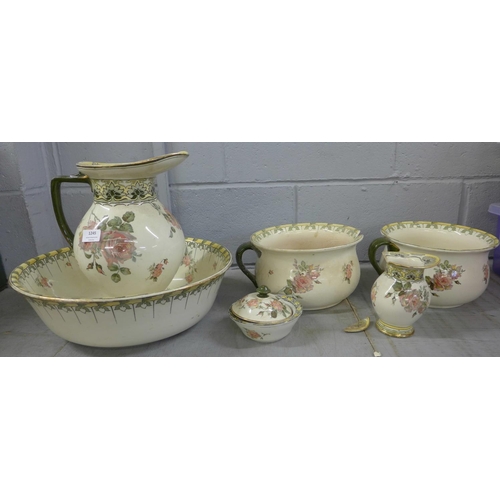 1245 - A matching Victorian wash stand set, a/f