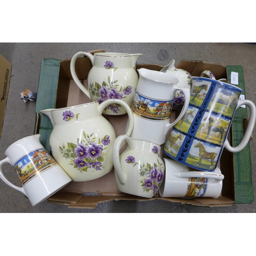 1248 - Two sets of four jugs, Ballyporeen and Ducal ware **PLEASE NOTE THIS LOT IS NOT ELIGIBLE FOR POSTING... 