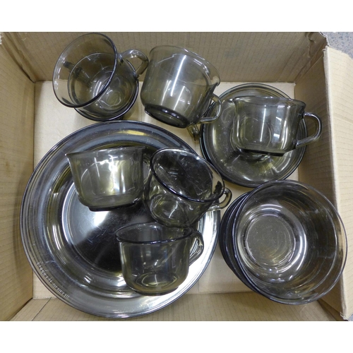 1250 - Arcoroc glass tableware including cups, plates and saucers **PLEASE NOTE THIS LOT IS NOT ELIGIBLE FO... 