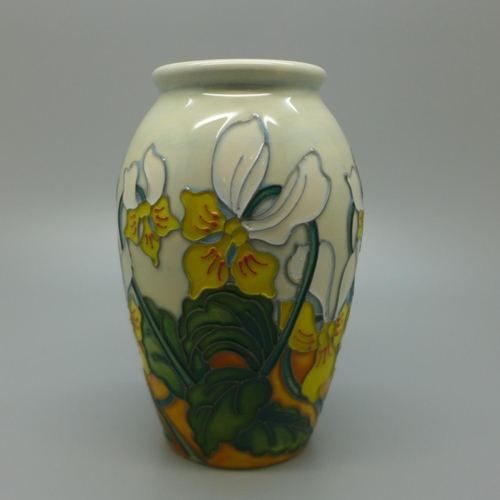 651 - A Moorcroft Seaside Pansy small vase, 10.5cm