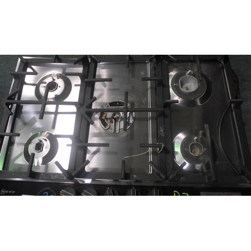 3017 - Neff 5-Burner Gas Hob with Flameselect (H45Xw750Xd520) - Model No:- T27DA69N0 Original RRP £390.84 I... 