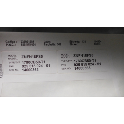 3030 - Zanussi 50/50 Fridge Freezer - Low Frost (H1772Xw548Xd549) - Model No:- ZNFN18FS5  * This Lot Is Sub... 