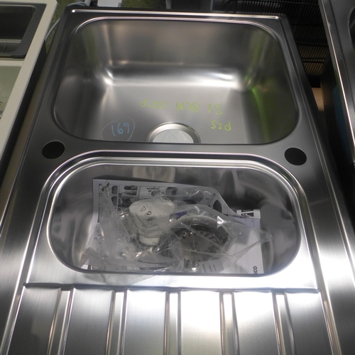 3036 - Blanco Livit 1.5 Bowl RVS Stainless Steel Sink (500X1000mm) * This Lot Is Subject To Vat