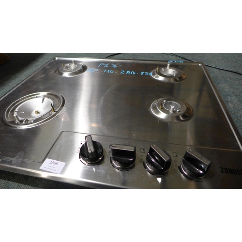 3066 - Zanussi 4-Zone Gas Hob (H40Xw595Xd510) - Model No:- ZGNN645X, Original RRP £165.83 Inc. Vat * This L... 