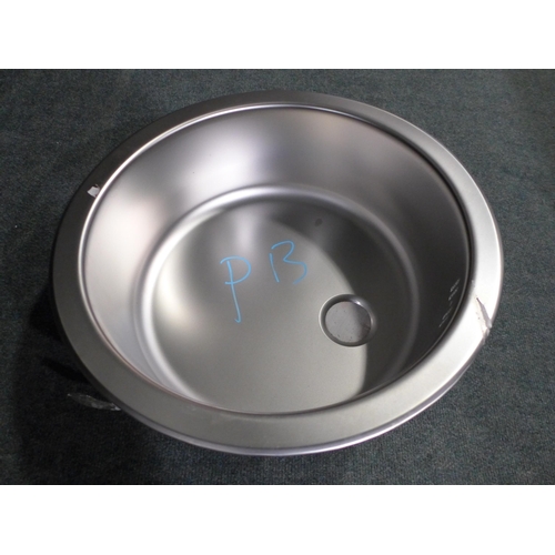 3073 - Alveus 450mm Round Stainless Steel Installation Sink * This Lot Is Subject To VAT