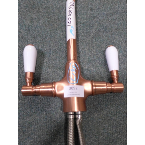 3092 - Rose Gold Tap with White Handles * This Lot Is Subject To Vat