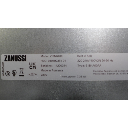 3110 - Zanussi 4-Zone Induction Hob (H44Xw590XD520) - Model No:- ZITN643K, Original RRP £249.17 Inc. Vat * ... 