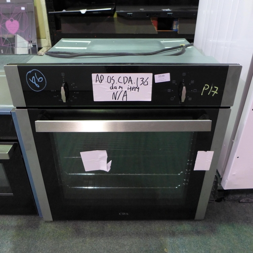 3129 - CDA Single Multi-Function Oven (H595Xw595XD567) - Model No.:- SK310SS, Original RRP £300 Inc. Vat * ... 