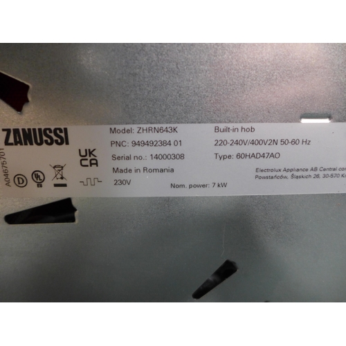 3157 - Zanussi Ceramic 4-Zone Hob (H38XW590XD520) - Model No:- ZHRN643K, Original RRP £182.50 Inc. Vat * Th... 