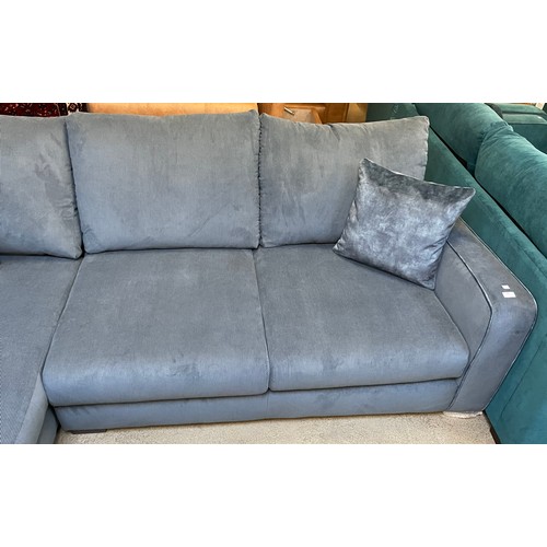 1548 - A Strada folkstone blue LHF corduroy corner chaise RRP £1,299.99