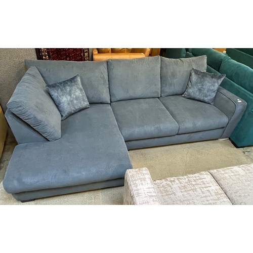 1548 - A Strada folkstone blue LHF corduroy corner chaise RRP £1,299.99