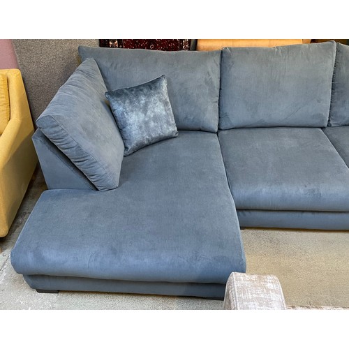 1548 - A Strada folkstone blue LHF corduroy corner chaise RRP £1,299.99