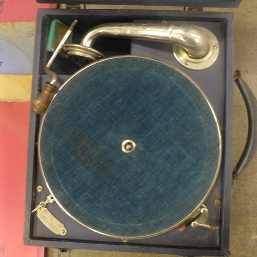 1268 - A Meritone 78rpm record player and a box of 78 rpm records **PLEASE NOTE THIS LOT IS NOT ELIGIBLE FO... 