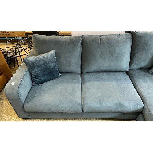 1553 - A Strada folkstone blue RHF corduroy corner chaise RRP £1299.99