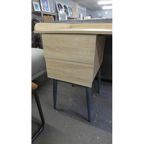 1554 - A Manis wooden and metal two drawer desk