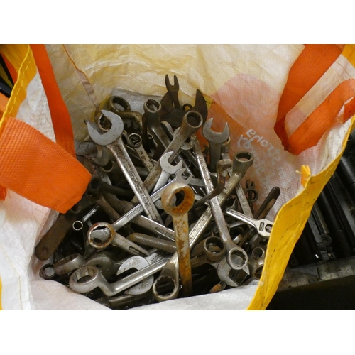 2045 - 3 Buckets of assorted hand tools: spanners, sockets, wrenches, etc.