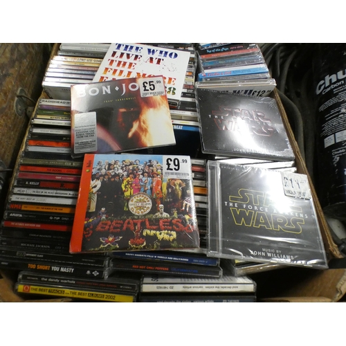 2050 - Approx. 100 CDs, some unused ex retail including The Beatles and The Who