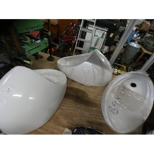 2067 - 3 Unused Armitage Shanks porcelain urinals