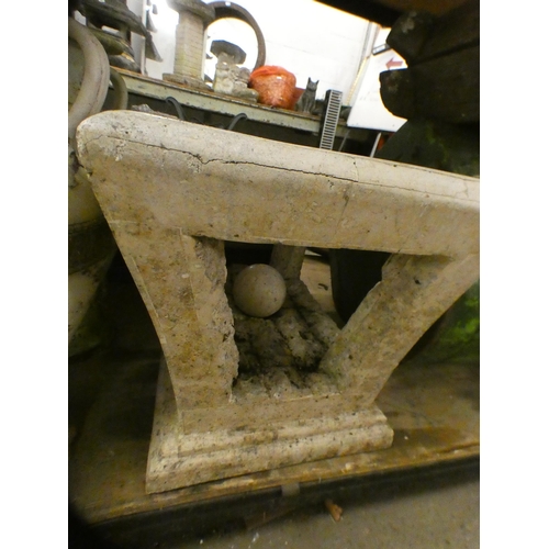 2083 - Grecian style outdoor table base and two 25